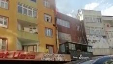 Evinin penceresinden pet şişe ile yangını söndürmeye çalıştı