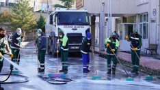 Keçiören’de hastane temizlik timi iş başında