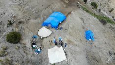 (Özel) Erzincan’ın sarp dağlarını aşan sağlıkçılar 2 bin 800 rakımlı Geyikli Yaylasında göçerleri aşıladı