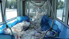 Raylı sisteme kum torbalı test