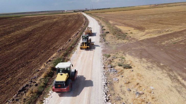 Siverek kırsalında asfalt çalışması