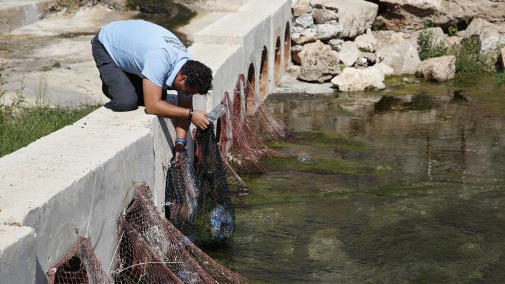 Yüzey suyu atık kapanı projesi ile haftada 65 kilo atık toplanıyor