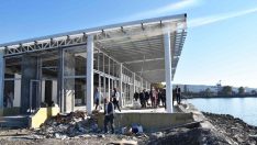 Belediye tarafından yaptırılan balık restoranı inşaatı sürüyor