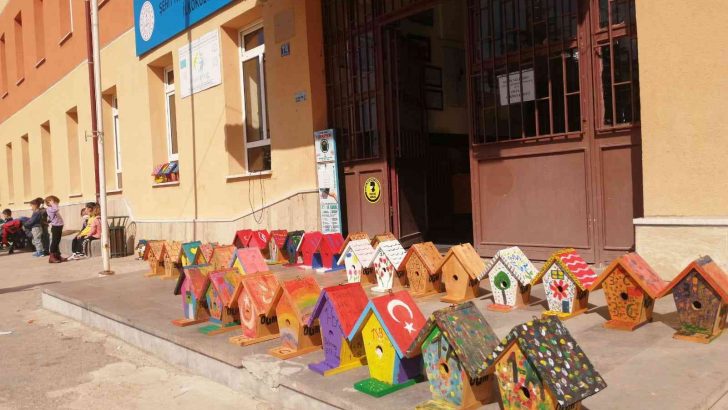 Beyşehir’de ağaçlara kuş yuvaları asıldı