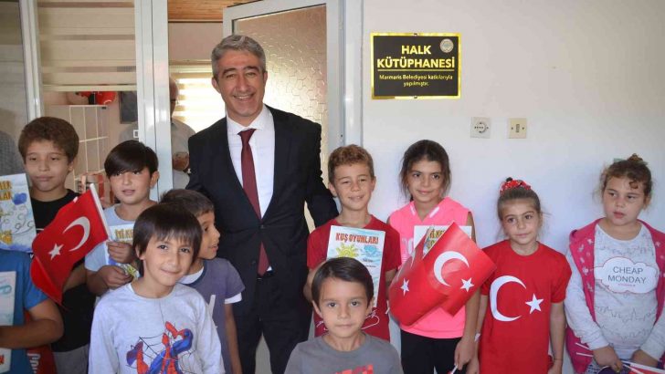 Marmaris’te 29 Ekim hediyesi kütüphane oldu
