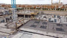 Aksaray’da yeni belediye binasında çalışmalar aralıksız sürdürüyor