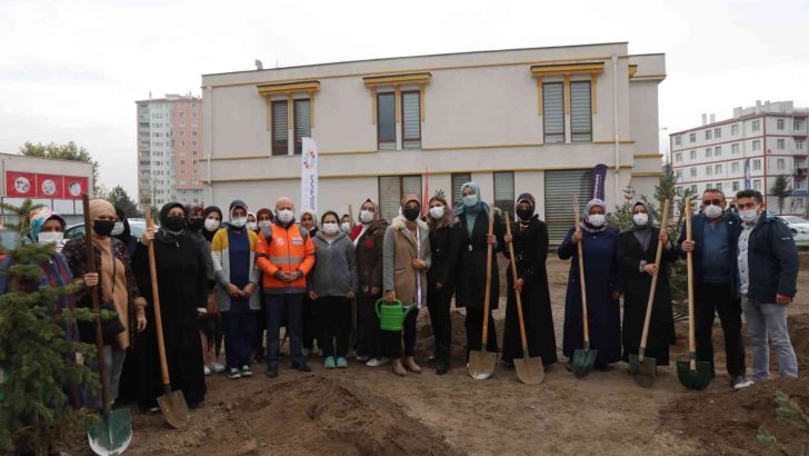 Başkan Çolakbayrakdar, kursiyerlerle birlikte ağaç dikti