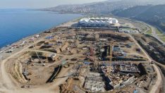 Deniz dolgusuna inşa edilecek Trabzon Şehir Hastanesi için fore kazık çalışmaları sürüyor