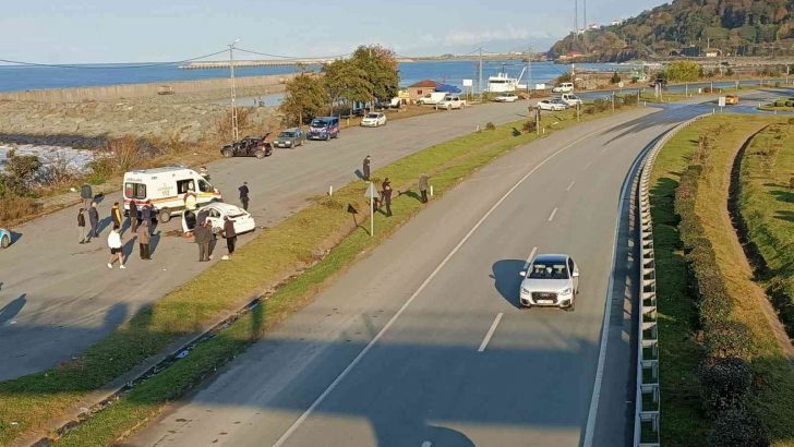 Rize’de takla atan aracın sürücüsü yaralandı