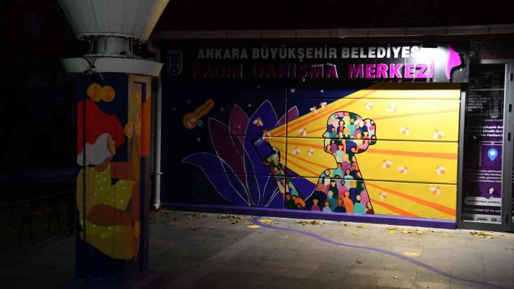 Ankara’da kadın sanatçılar duvarları Mor Haritam uygulaması ile renklendirdi