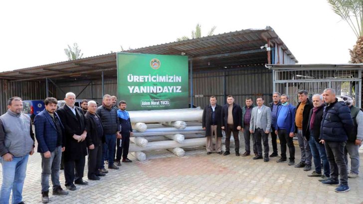 Alanya’da fırtınadan zarar gören çiftçilere 2,5 ton naylon desteği