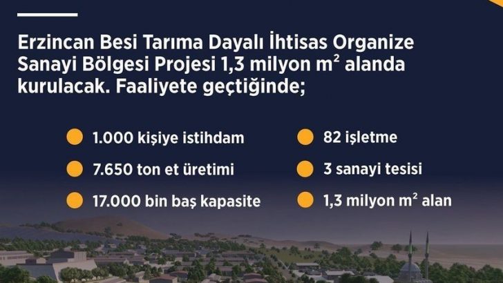 Erzincan Besi TDİOSB projesi 1,3 milyon metrekare alanda kurulacak